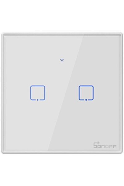 Sonoff Întrerupător tactil inteligent WiFi + RF 433 T2 EU TX, (2 canale)