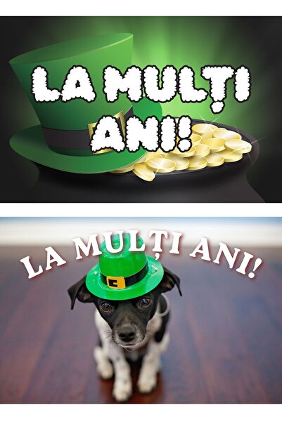 OEM Felicitare 20x14cm, Set 2x Carton 250g, La Multi Ani St. Patrick