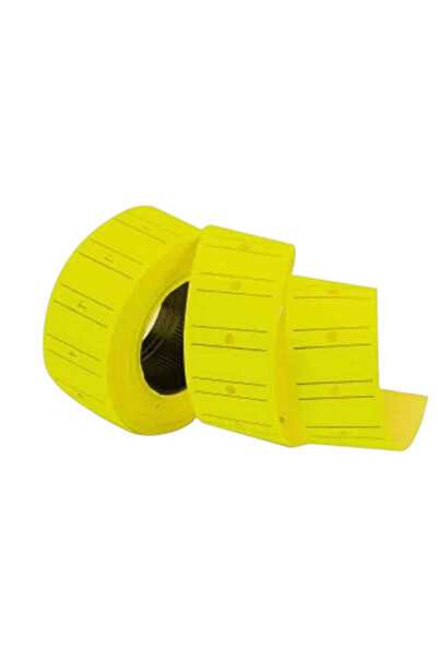 Tanex (12 * 21 mm) Striped Flo Yellow Price Tag (800 Labels in a Roll)