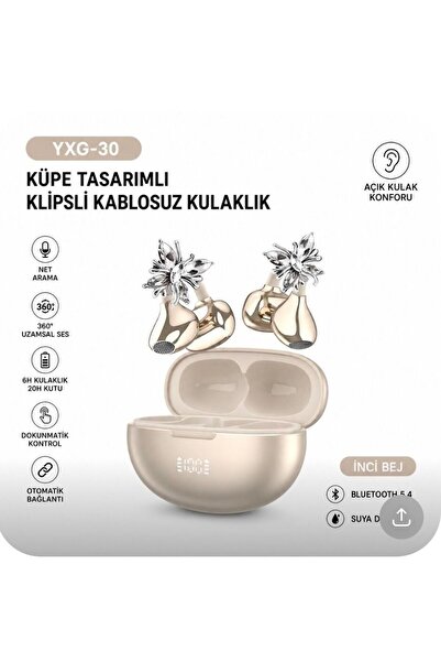 Voground YXG-30 Küpe Tasarımlı Kablosuz Bluetooth Kulaklık Bluetooth 5.4 HD Ses