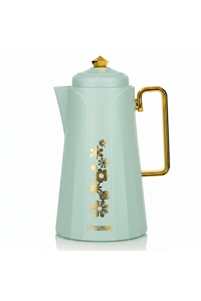 ROYALFORD Vacuum Flask 1 L – Dull Blue with Gold Floral