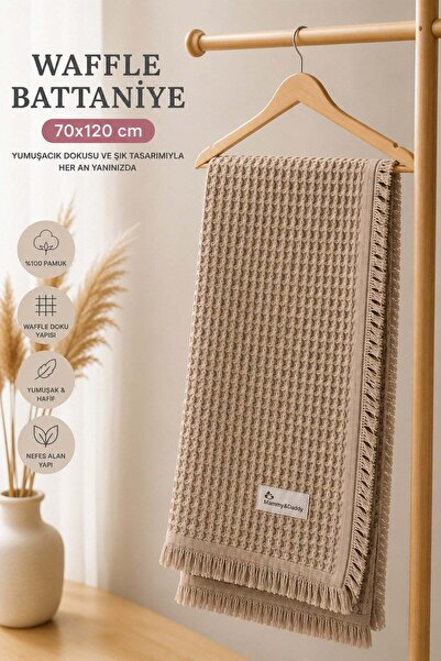 dinamik çocuk Waffle Bebek Battaniyesi 70cmx120cm Püsküllü %100Pamuk Nefes Al...