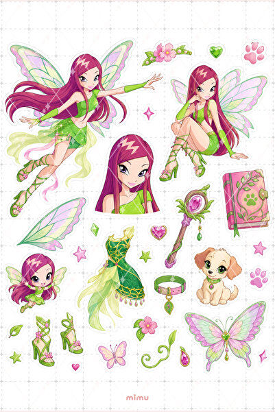 Mimu Art Studio Roxy Hayvan Perisi Sticker Seti Winx Club Sihirli Kız Temalı ...