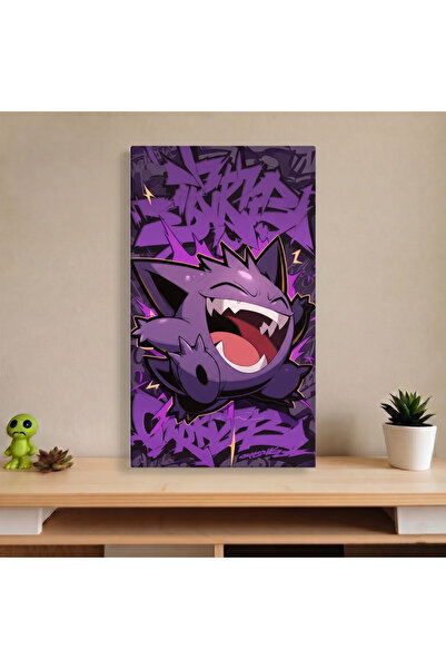 Gengar Hayalet ve Zehir Kanvas Tablo 30x50 cm Anime Oyun Odası Çocuk Odası Duvar Dekoru