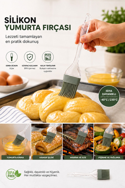 evolis kitchen 1 Adet Büyük Boy Isıya Dayanıklı Yanmaz Yapışma Yapmaz Silikon...