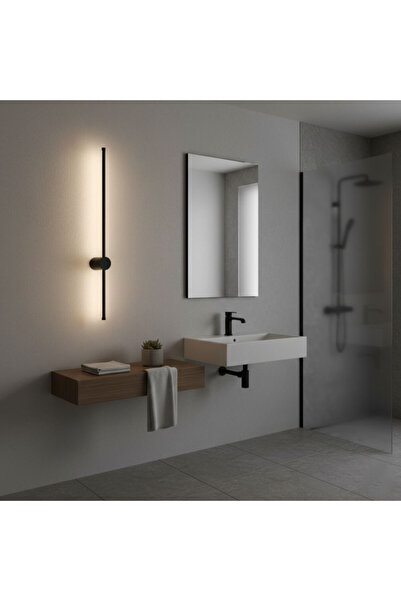 SANITEXPERT Indoor Linear LED Wall Light DL75L420, 11W, Matte Black, 550lm, N...