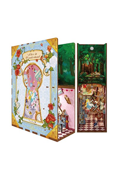 Tonecheer 3D Puzzle, Alice in Wonderland Book Nook, Wood, Tonecheer, 184 pieces