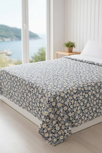 ŞENER HOME New Daisy Pattern Printed 200X240 Cm. Double (Battal) Single Pike