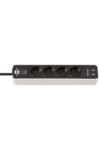 Brennenstuhl Ecolor Extension Cord 4 sockets, 2xUSB, 1.5m Black White