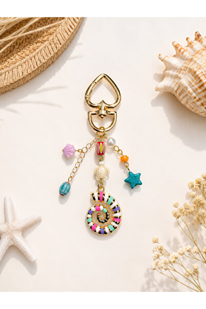 MİRAZ TASARIM Colorful Sea-Themed Bag Charm Keychain Accessory Summer Phone B...
