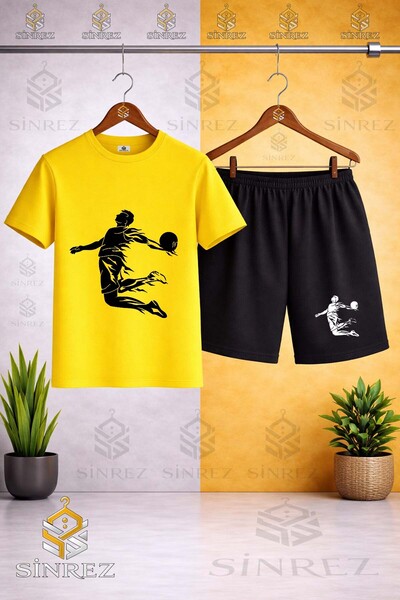 SİNREZ Tricou cu imprimeu BASKET HAVADA ASILI SYH - Set pantaloni scurți