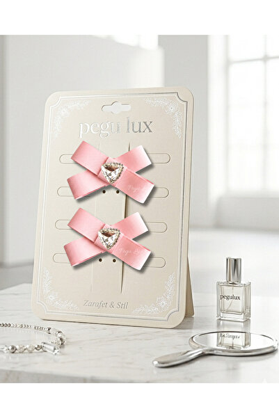 pegu baby collection Pachet de 2 agrafe cu panglică grograin roz, mici, mini,...