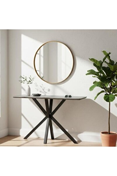 Palma homez Gray Console Entrance Hall Console with Metal Legs 120X40X77 cm