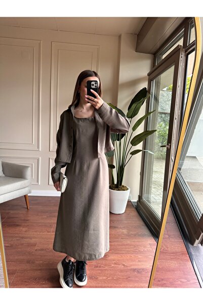 Alyalisbutik Shirt Dress Modal Set - Green