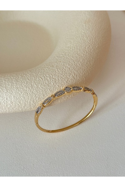 YOUES JEWELRY 316L Çelik VIP SERİ 14K Altın Renk Minimal Taşlı Bilezik Kadın ...