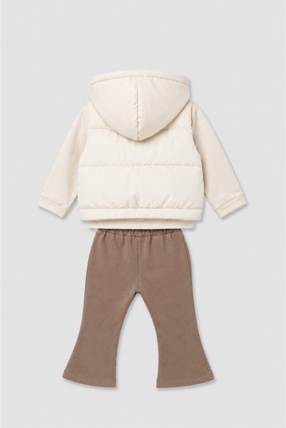 Elo Beige Vest Pants Baby 3-Piece Set