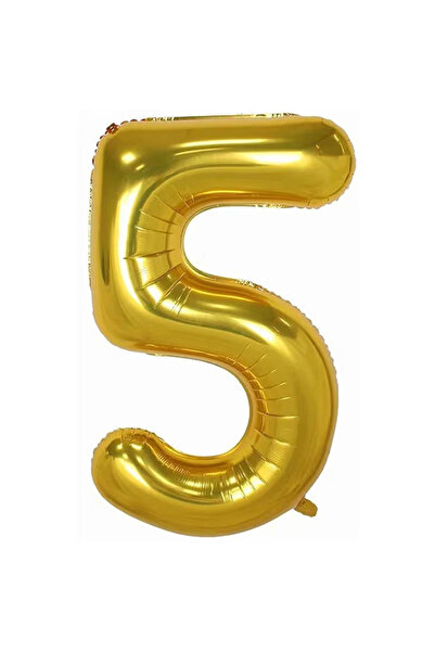 Balonsan 40" Gold -5- Age Number Foil Balloon 100 cm