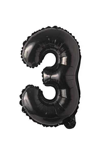 Balonsan 40" Black -3- Age Number Foil Balloon 100 cm