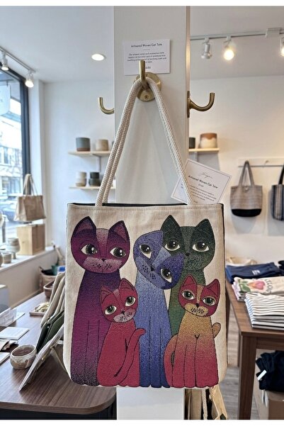 Zehra ana Bohemian Daily Cat Figured Tapestry Shoulder Bag