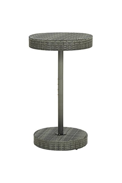 vidaxl Garden table, grey, 60.5 x 106 cm, polyrattan