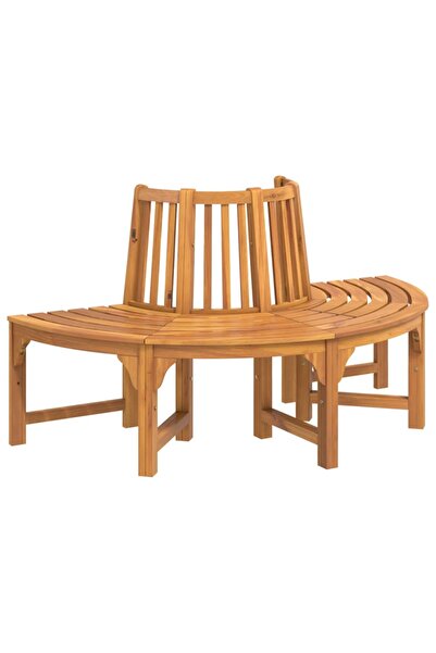 vidaxl Bancă de copac semi-rotundă, Ø160 cm, lemn masiv de eucalipt