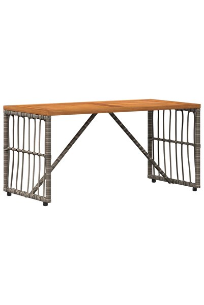 vidaxl Outdoor table Grey 80 x 40 x 40 cm Steel and Polyrattan