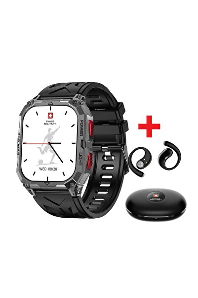 Swiss Military Alps Sport Smartwatch with Delta 7 Earbuds, Black, SM-BD-ALPS-...