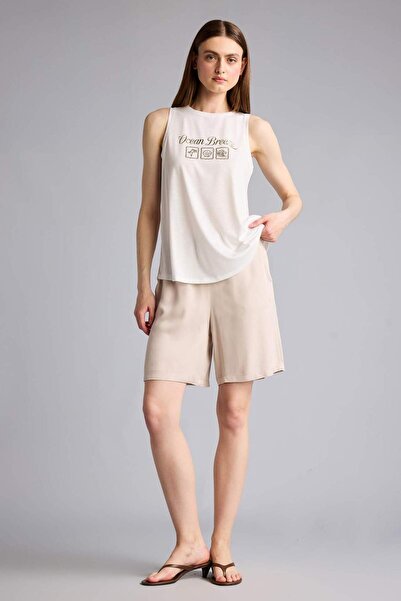 DeFacto High Waist Belmando Beige Shorts I6760Az26Sm