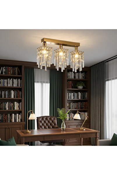 Alessandro DESIGN Candelabru Cristal Imperia, 3xE14, 35x6x9, Auriu, Cristal, ...