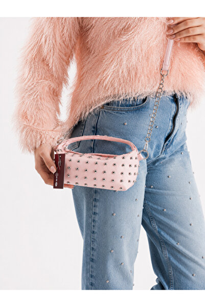 Sellini Sia Staple Detailed Faux Leather Women's Crossbody Bag Pink