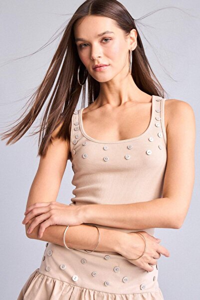 DeFacto Fitted U-Neck Ribbed Camisole Undershirt H5958Ax26Sm