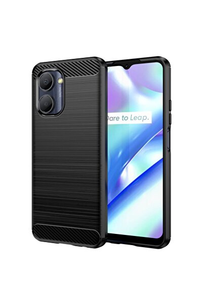 OEM Husă flexibilă din TPU cu fibră de carbon pentru Realme C33 - Negru