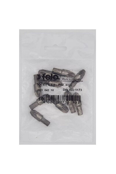 FELO Set de 10 biți, profil industrial, tip Pozidrive, C6.3, PZ4, 32mm