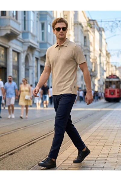Brango Polo Neck Striped T-shirt
