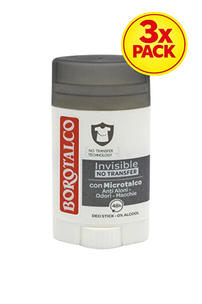 Borotalco 3x PACK ANTIPERSPIRANT STICK 40ML INVISIBLE