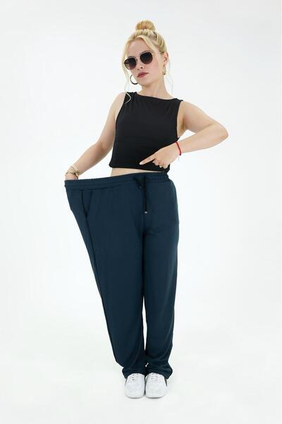 in disco Modal Women's Battal Wide Size Track Pants