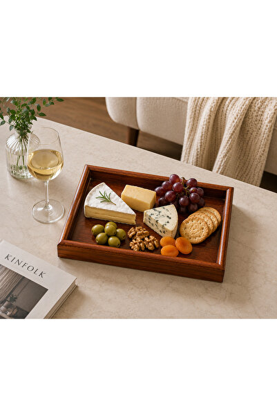 Generic Wooden Serving Tray فطور العيد 20 × 30 صينية تقديم خشبية