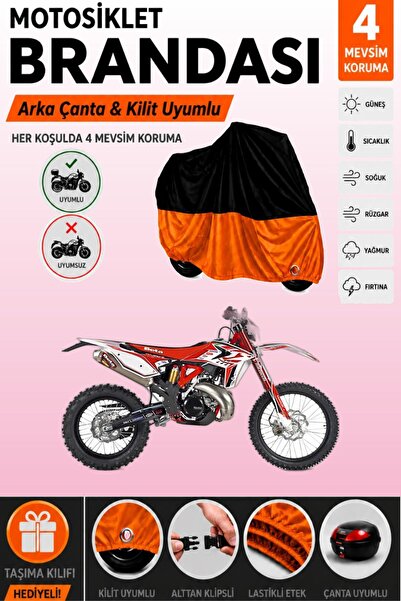 Cemku Double Black Top - Orange Bottom, Rear Bag Compatible Beta Rr 300 2t En...