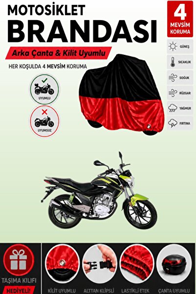 Cemku Double Black Top - Red Bottom, Rear Bag Compatible Falcon Sport 150 Mot...