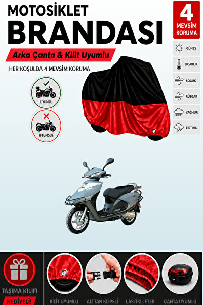 Cemku Double Black Top - Red Bottom, Rear Bag Compatible Arora Special 125 Mo...