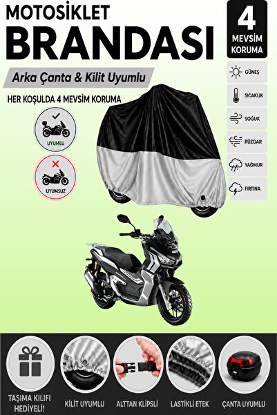 Cemku Double Black Top - Gray Bottom, Rear Bag Compatible Kuba Rubano 150 Mot...