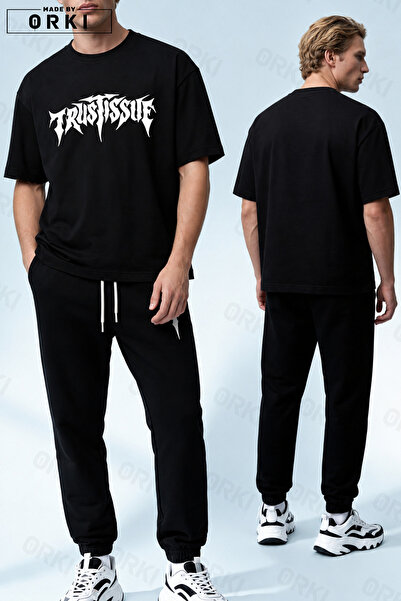 EFFRENATU Unisex Oversize Trust Issue Printed T-Shirt Jogger Sweatpants Set –...