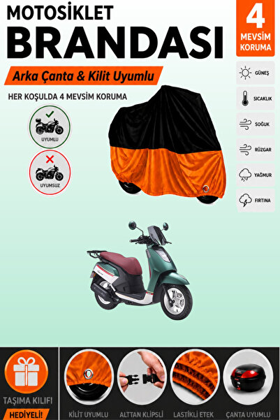 Cemku Double Black Top - Orange Bottom, Rear Bag Compatible Arora Gemma 125 M...