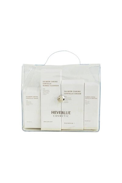 HEVEBLUE SALMON CARING CENTELLA SPECIAL TRAVEL KIT BAG - Set complet de îngri...