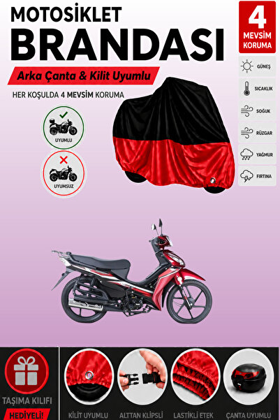 Cemku Double Black Top - Red Bottom, Rear Bag Compatible Rks Next 100 Motorcy...