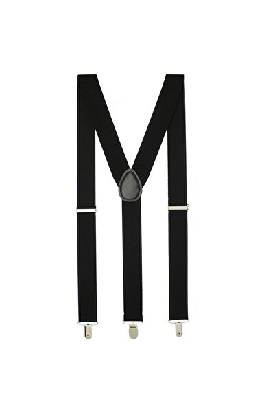 ButicCochet Unisex adult suspenders, black, with metal clasps, 35 mm, BUNEM