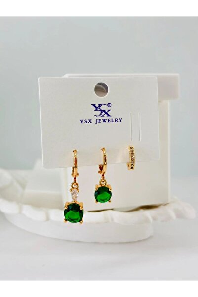 atastore2017 Zircon Stone Triple Combination Earrings