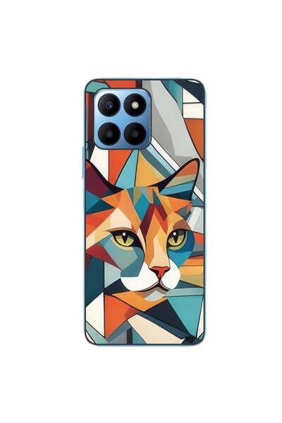 OEM Husa compatibila cu Honor X6 Silicon Gel Tpu Model Cubic Cat Art