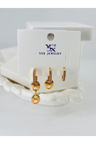 atastore2017 Zircon Stone Triple Combination Earrings
