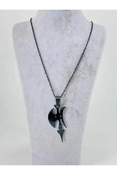 Mestore Tribal Balta Figure Steel Men's Necklace